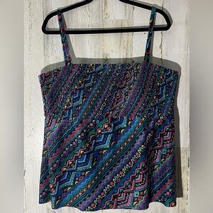 Swimsuits For All Multicolor Patterned Bikini Top